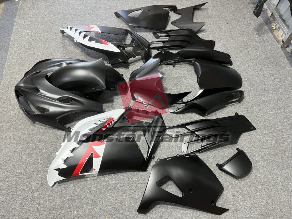 2012 - 2024 Kawasaki ZX14R Gunmetal Gray Shark fairing set - ABS injection, custom painted by Monster Fairings