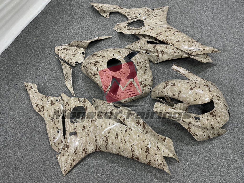 Gloss Brown Digital Camo ABS fairings for Yamaha R6 2017 - 2022 - premium OEM fit kit by Monster Fairings