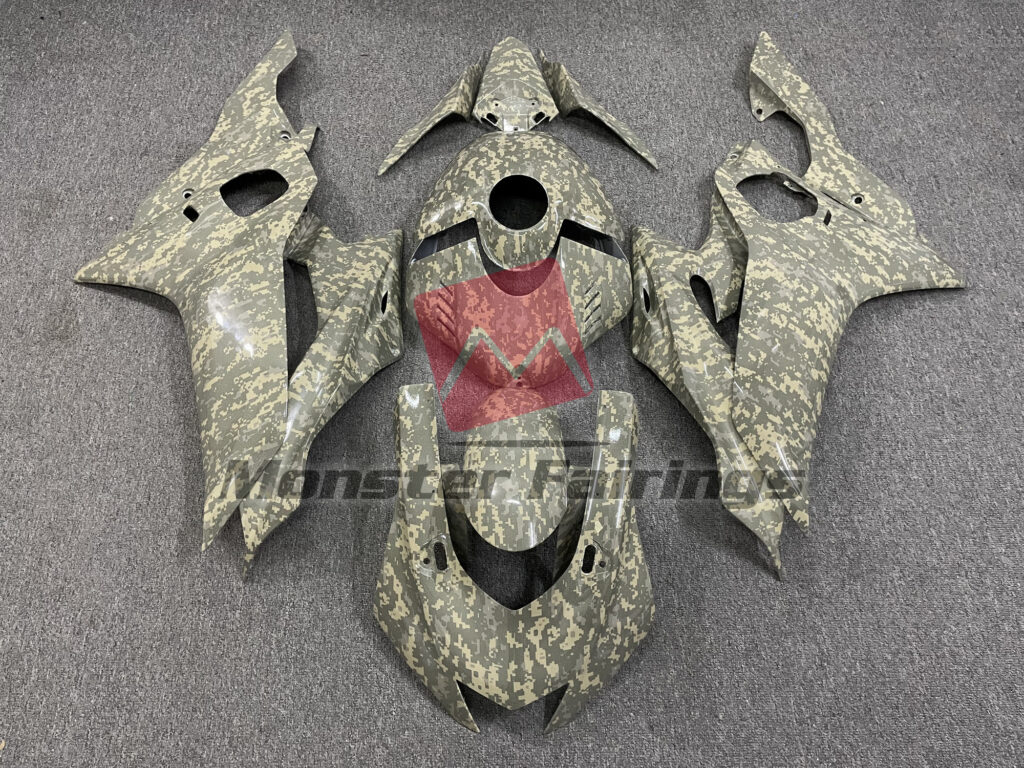 Yamaha R6 2017 - 2022 Gloss Digital Camo ABS fairings - custom motorcycle bodywork kit by Monster Fairings
