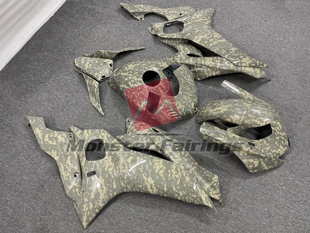 Gloss Digital Camo ABS fairings for Yamaha R6 2017 - 2022 - premium OEM fit kit by Monster Fairings
