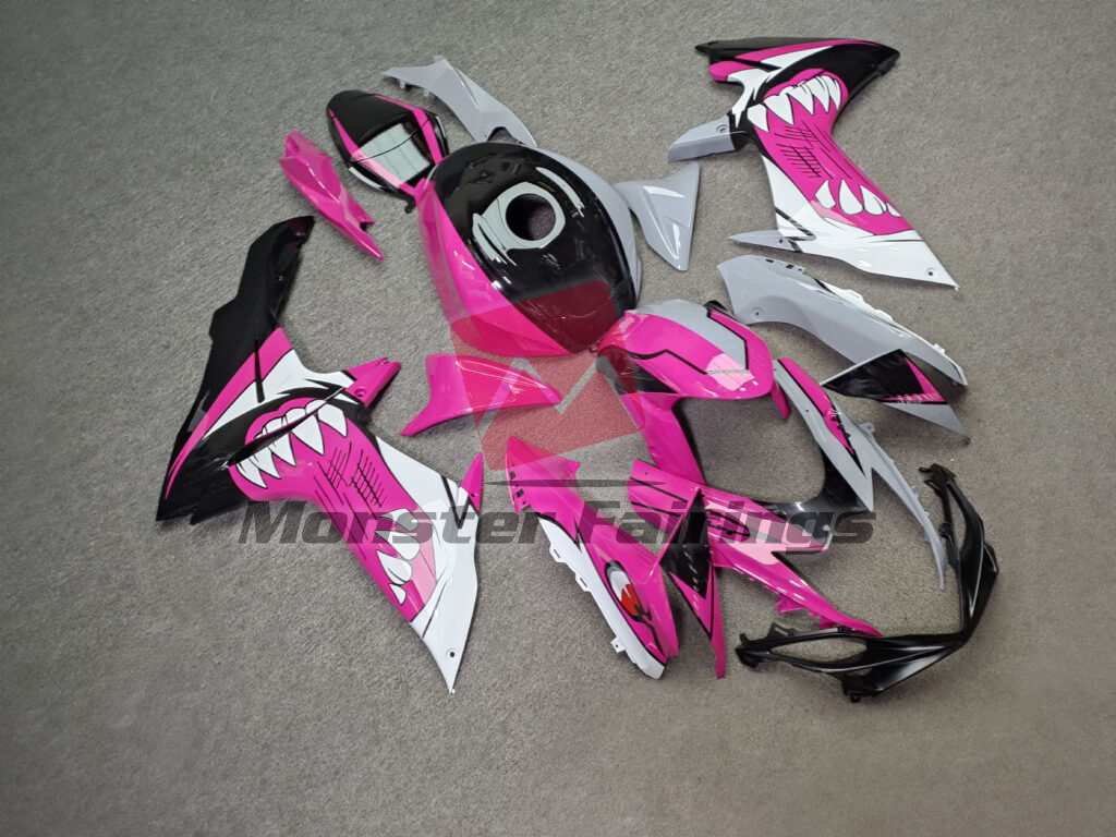 Gloss Nardo Gray & Pink Shark ABS fairings for Suzuki GSXR 600 - 750 2011 - 2025 - premium OEM fit kit by Monster Fairings
