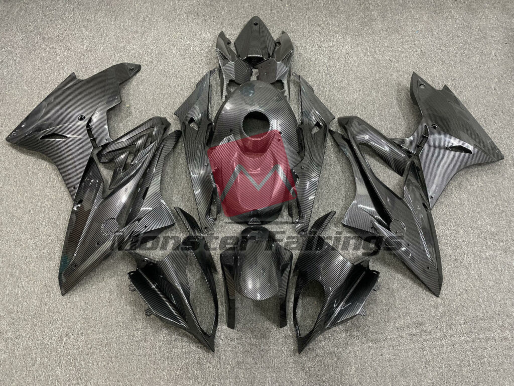 BMW S1000RR 2017 - 2018 Gloss Carbon Fiber Style ABS fairings - custom motorcycle bodywork kit by Monster Fairings