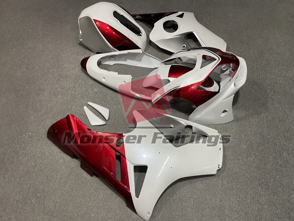 Kawasaki ZX12R custom ABS fairings 2002 - 2005 in Pearl White & Red - durable replacement kit, Monster Fairings
