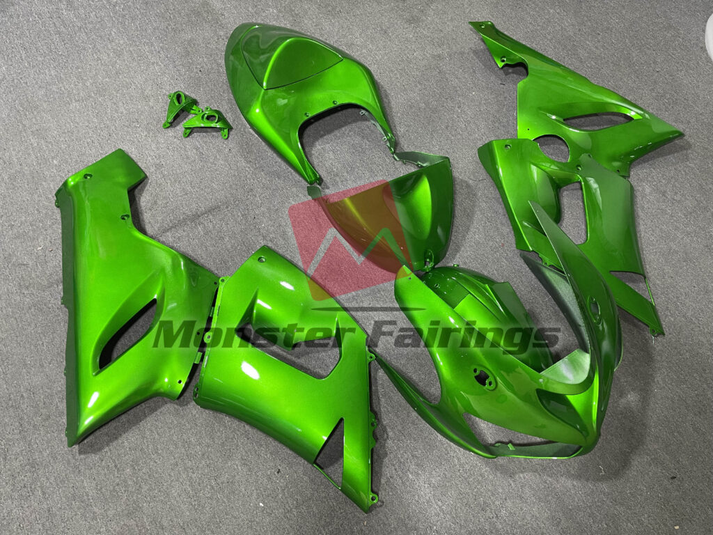 Glossy Green ABS fairings for Kawasaki ZX6R 2005 - 2006 - premium OEM fit kit by Monster Fairings