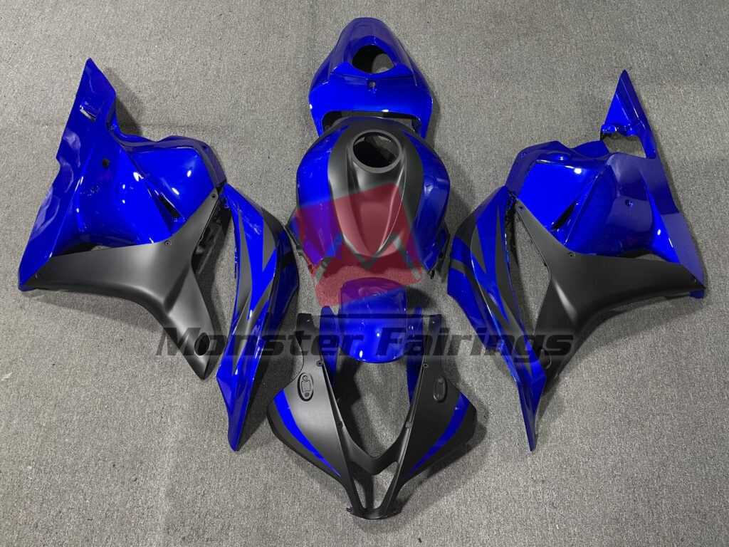 Honda CBR600RR 2009 - 2012 Deep Blue Matte Black ABS fairings - custom motorcycle bodywork kit by Monster Fairings