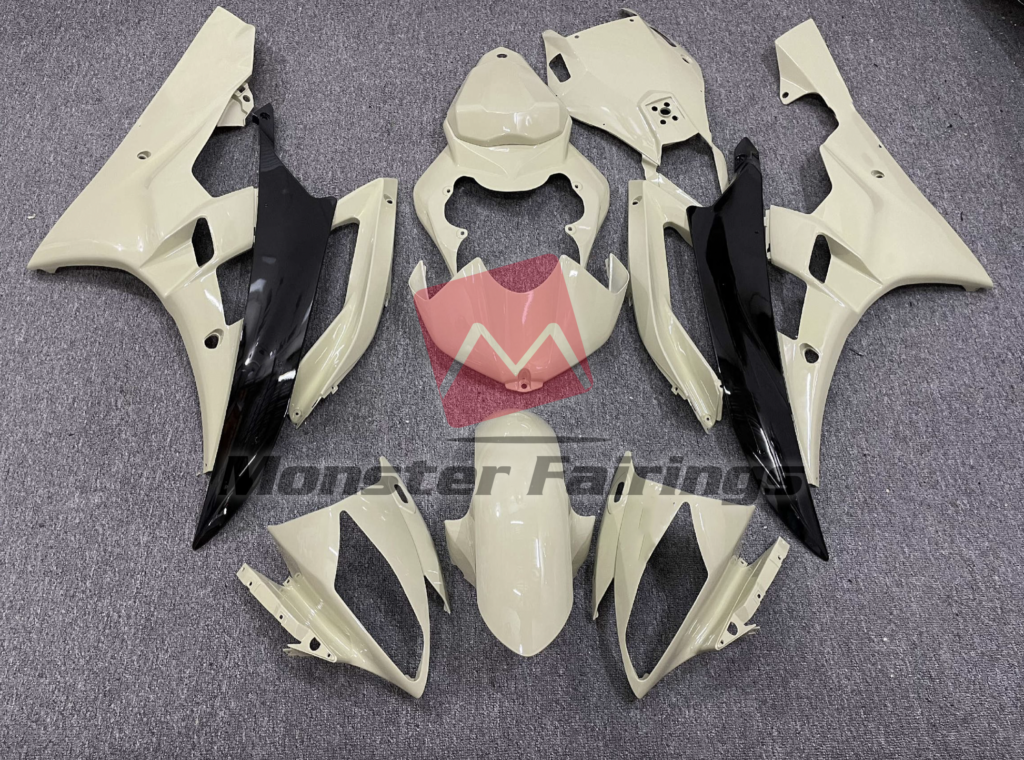 Yamaha R6 2006 - 2007 Gloss Desert Tan Black ABS fairings - custom motorcycle bodywork kit by Monster Fairings