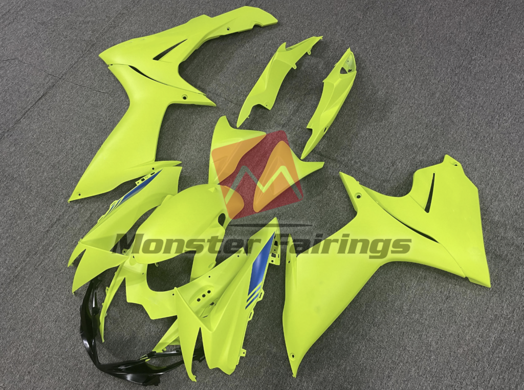 Suzuki GSXR 600 - 750 custom ABS fairings 2011 - 2025 in High Vis Yellow - durable replacement kit, Monster Fairings