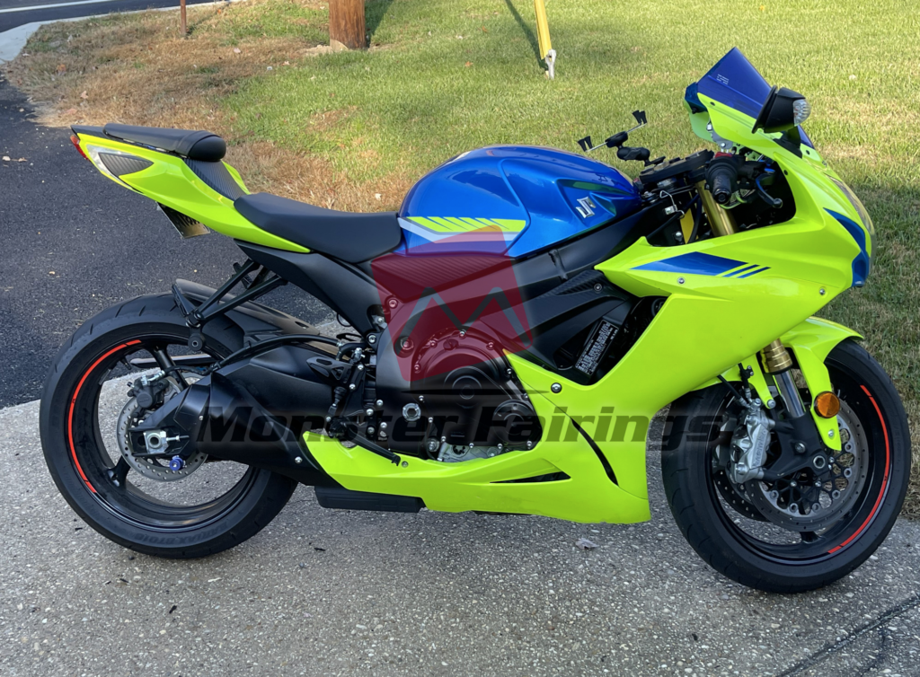 2011 - 2025 Suzuki GSXR 600 - 750 High Vis Yellow fairing set - ABS injection, custom painted by Monster Fairings