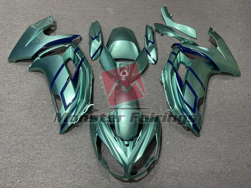 Kawasaki Ninja 650R 2012 - 2016 Gloss Neon Mint ABS fairings - custom motorcycle bodywork kit by Monster Fairings