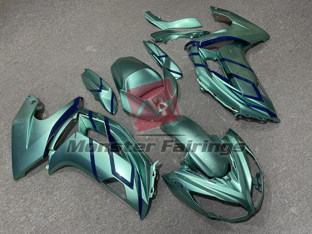 Gloss Neon Mint ABS fairings for Kawasaki Ninja 650R 2012 - 2016 - premium OEM fit kit by Monster Fairings