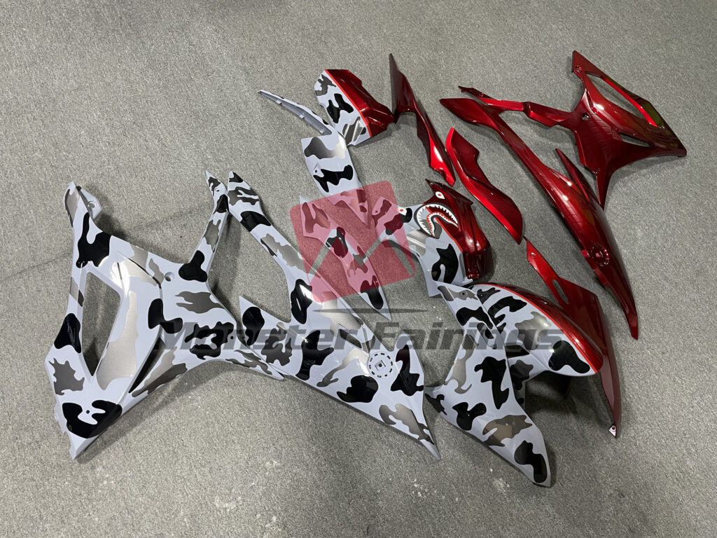 Gloss Camo & Red ABS fairings for BMW S1000RR 2019 - 2022 - premium OEM fit kit by Monster Fairings
