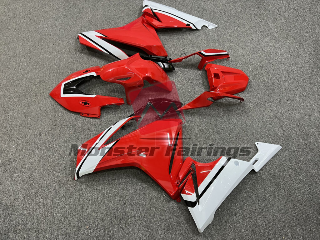 Honda CBR500R custom ABS fairings 2019 - 2021 in Gloss Red & White Black - durable replacement kit, Monster Fairings