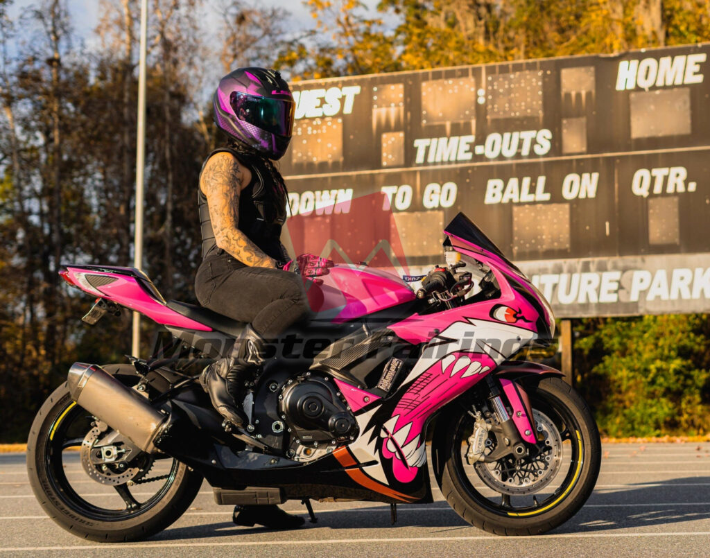 Monster Fairings ABS fairing kit for Suzuki GSXR 600 - 750 2011 - 2025 - Gloss Nardo Gray & Pink Shark, precise OEM fit