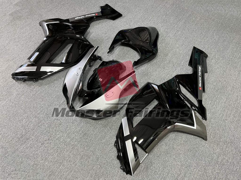 Gloss Black Gray ABS fairings for Kawasaki ZX6R 2007 - 2008 - premium OEM fit kit by Monster Fairings