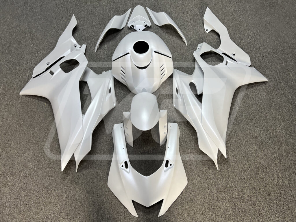 Yamaha R6 2017 - 2022 Matte Pearl White ABS fairings - custom motorcycle bodywork kit by Monster Fairings