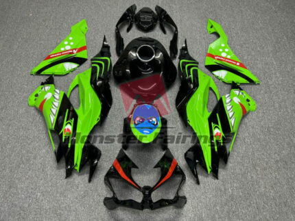 Kawasaki ZX6R 2019 - 2023 Green Shark ABS fairings - custom motorcycle bodywork kit by Monster Fairings