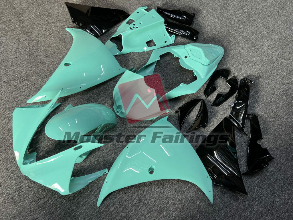 Yamaha R1 custom ABS fairings 2009 - 2011 in Gloss Mint Green & Black - durable replacement kit, Monster Fairings