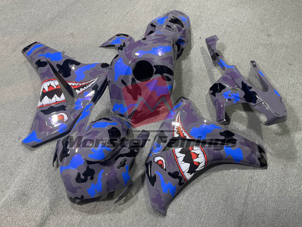 Purple & Blue Camo Shark ABS fairings for Honda CBR1000RR 2008 - 2011 - premium OEM fit kit by Monster Fairings
