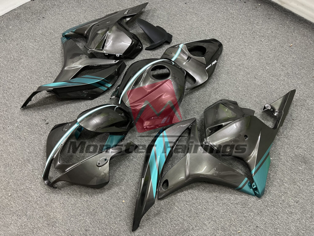 Titanium Gray Emerald Green ABS fairings for Honda CBR600RR 2009 - 2012 - premium OEM fit kit by Monster Fairings