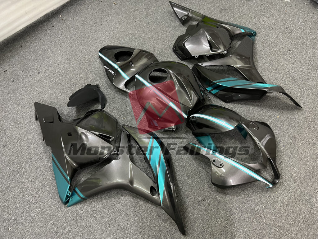 Honda CBR600RR custom ABS fairings 2009 - 2012 in Titanium Gray Emerald Green - durable replacement kit, Monster Fairings