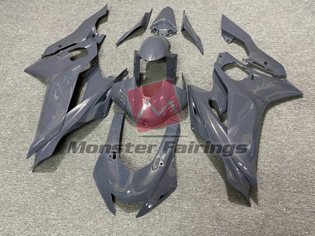 Yamaha R6 custom ABS fairings 2017 - 2022 in Gloss Nardo Grey - durable replacement kit, Monster Fairings