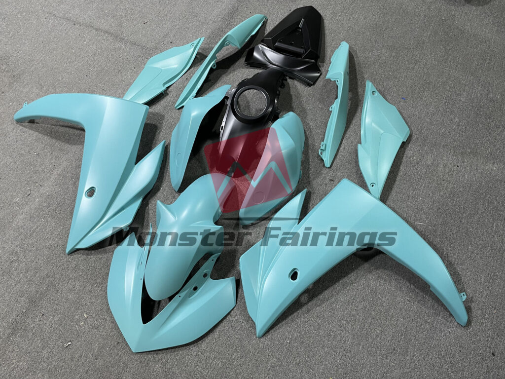 Yamaha R3 custom ABS fairings 2014 - 2018 in Matte Baby Blue - durable replacement kit, Monster Fairings