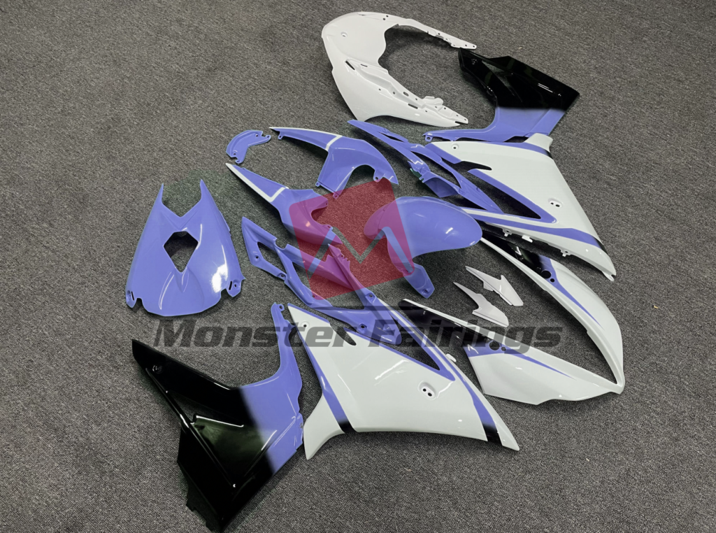 Gloss White Pale Blue ABS fairings for Triumph Daytona 675 2013 - 2017 - premium OEM fit kit by Monster Fairings