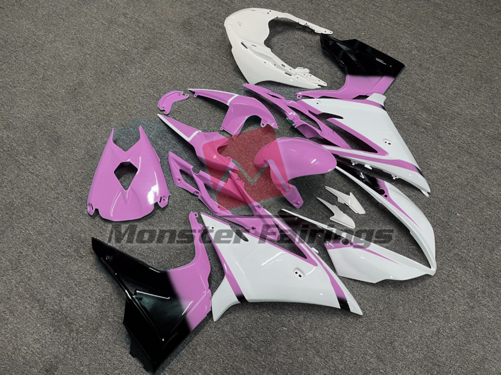 Gloss White Baby Pink ABS fairings for Triumph Daytona 675 2013 - 2017 - premium OEM fit kit by Monster Fairings