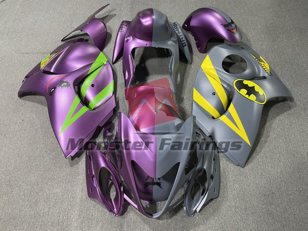 Suzuki GSXR 1300 2008 - 2020 Bat Man Vs Joker Matte ABS fairings - custom motorcycle bodywork kit by Monster Fairings