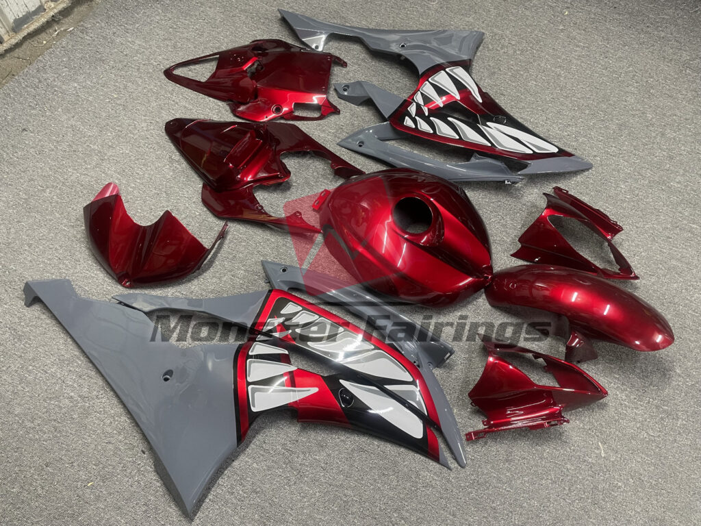 Deep Red Nardo Shark ABS fairings for Yamaha R6 2008 - 2016 - premium OEM fit kit by Monster Fairings