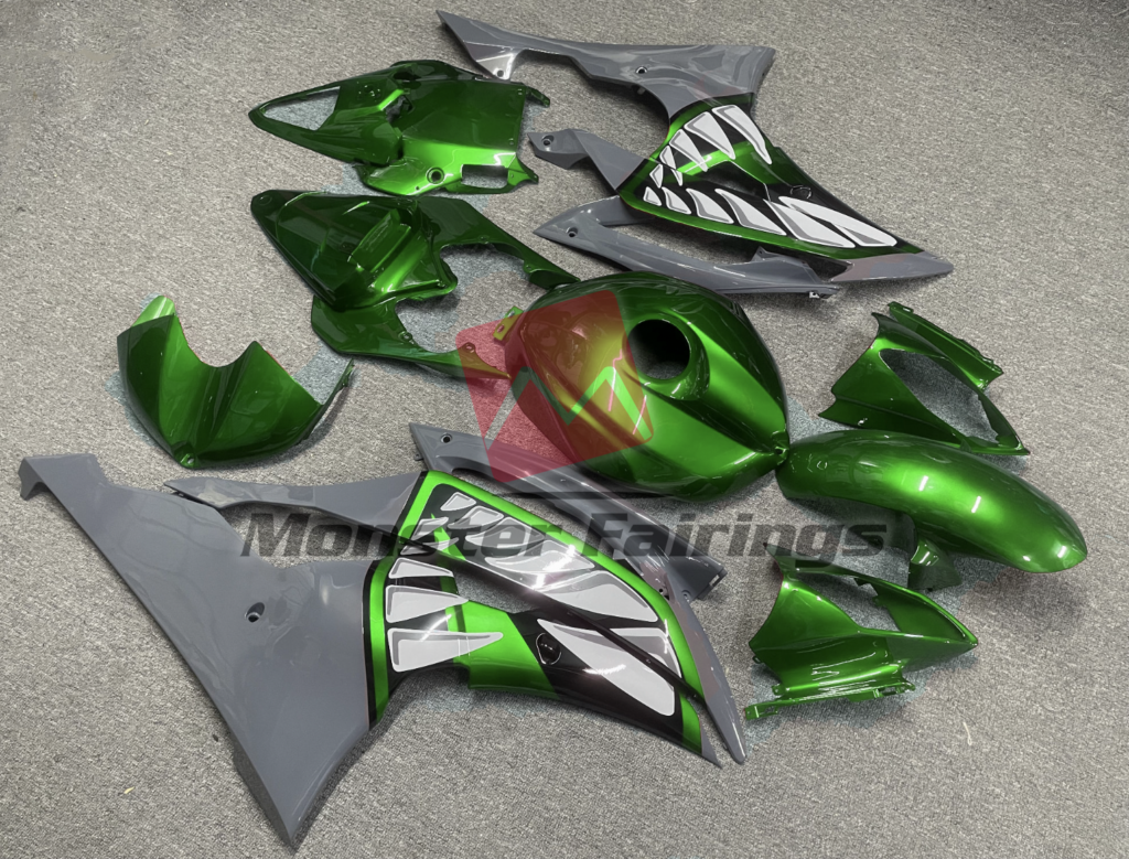 Green Nardo Shark ABS fairings for Yamaha R6 2008 - 2016 - premium OEM fit kit by Monster Fairings