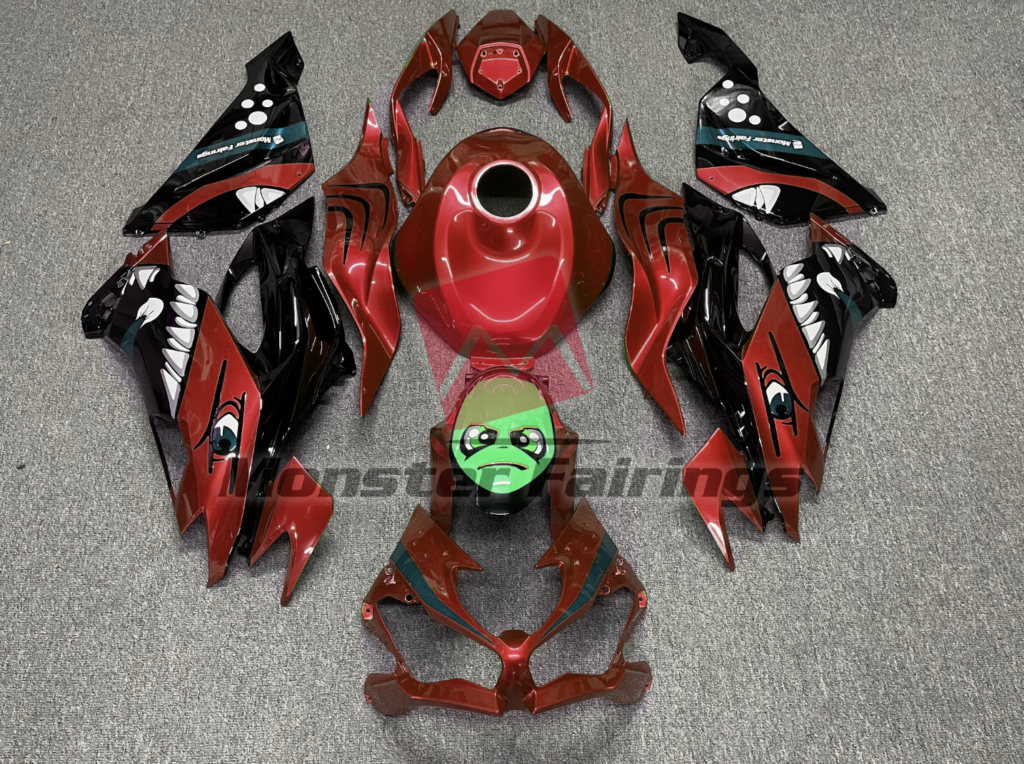 Kawasaki ZX6R 2019 - 2023 Red Rossi Shark ABS fairings - custom motorcycle bodywork kit by Monster Fairings