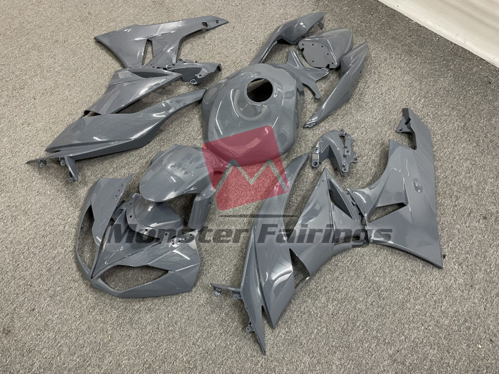 Kawasaki ZX6R custom ABS fairings 2009 - 2012 in Gloss Nardo Gray - durable replacement kit, Monster Fairings