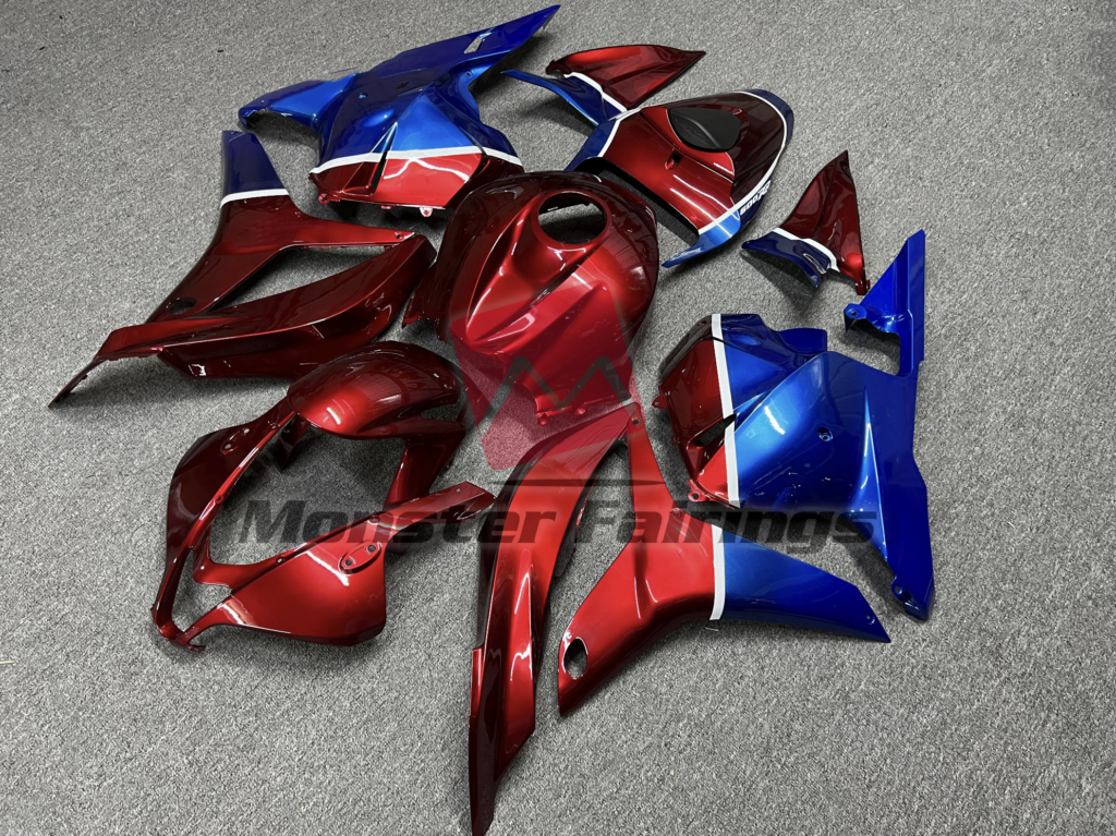 Honda CBR600RR custom ABS fairings 2009 - 2012 in Red And Blue Slash - durable replacement kit, Monster Fairings
