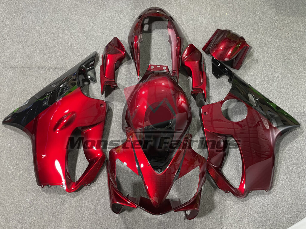 Honda CBR600 F4i 2004 - 2007 Red Black Details ABS fairings - custom motorcycle bodywork kit by Monster Fairings