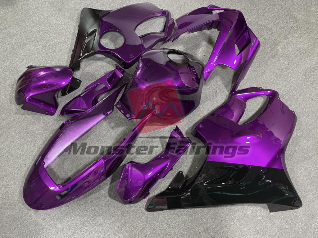 Honda CBR600 F4i custom ABS fairings 2004 - 2007 in Purple Black Details - durable replacement kit, Monster Fairings