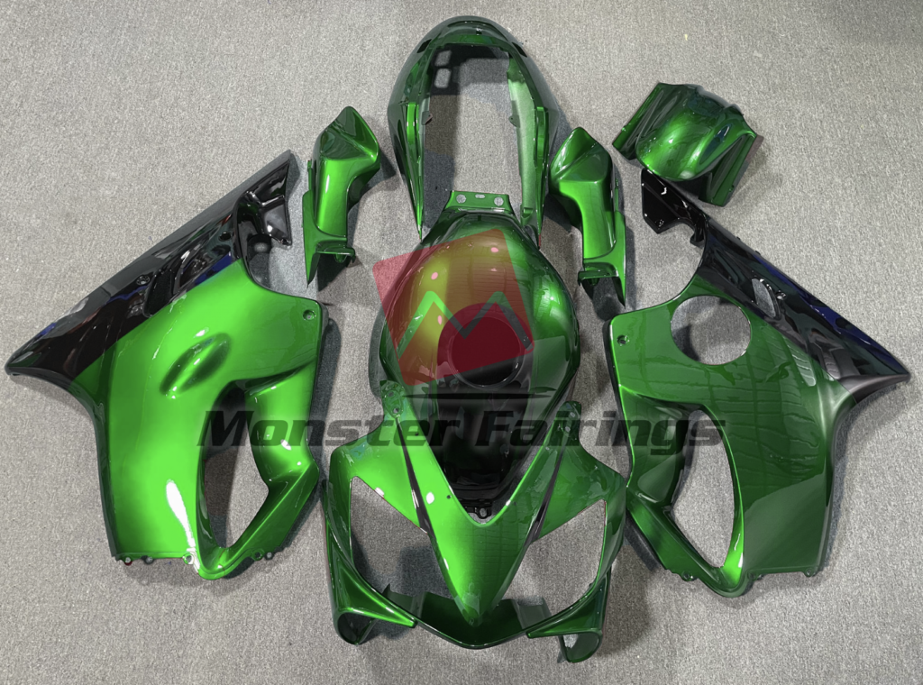 Honda CBR600 F4i 2004 - 2007 Green Black Details ABS fairings - custom motorcycle bodywork kit by Monster Fairings