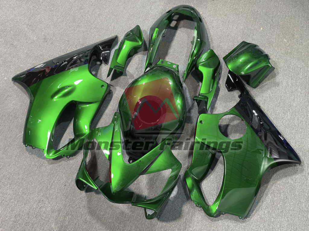 Green Black Details ABS fairings for Honda CBR600 F4i 2004 - 2007 - premium OEM fit kit by Monster Fairings