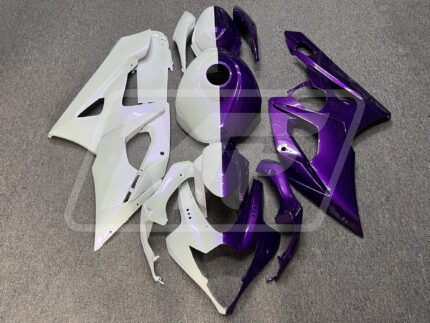 Suzuki GSXR 1000 2005-2006 Gloss White & Pearl Purple Split ABS Fairings | Monster Fairings