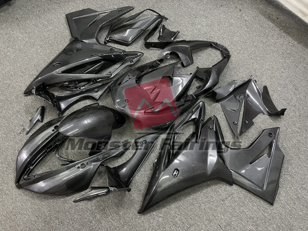 Gloss Carbon Fiber Style ABS fairings for Triumph Daytona 675 2013 - 2017 - premium OEM fit kit by Monster Fairings