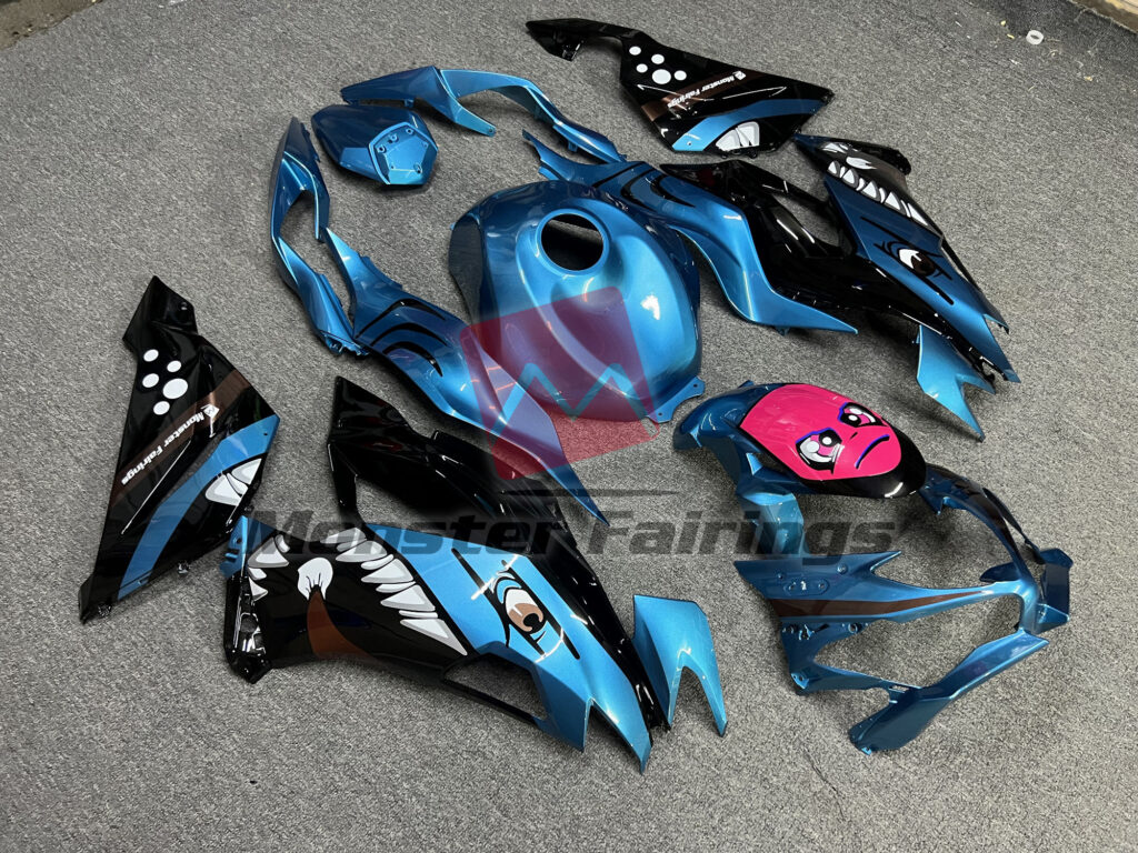Blue Rossi Shark ABS fairings for Kawasaki ZX6R 2019 - 2023 - premium OEM fit kit by Monster Fairings