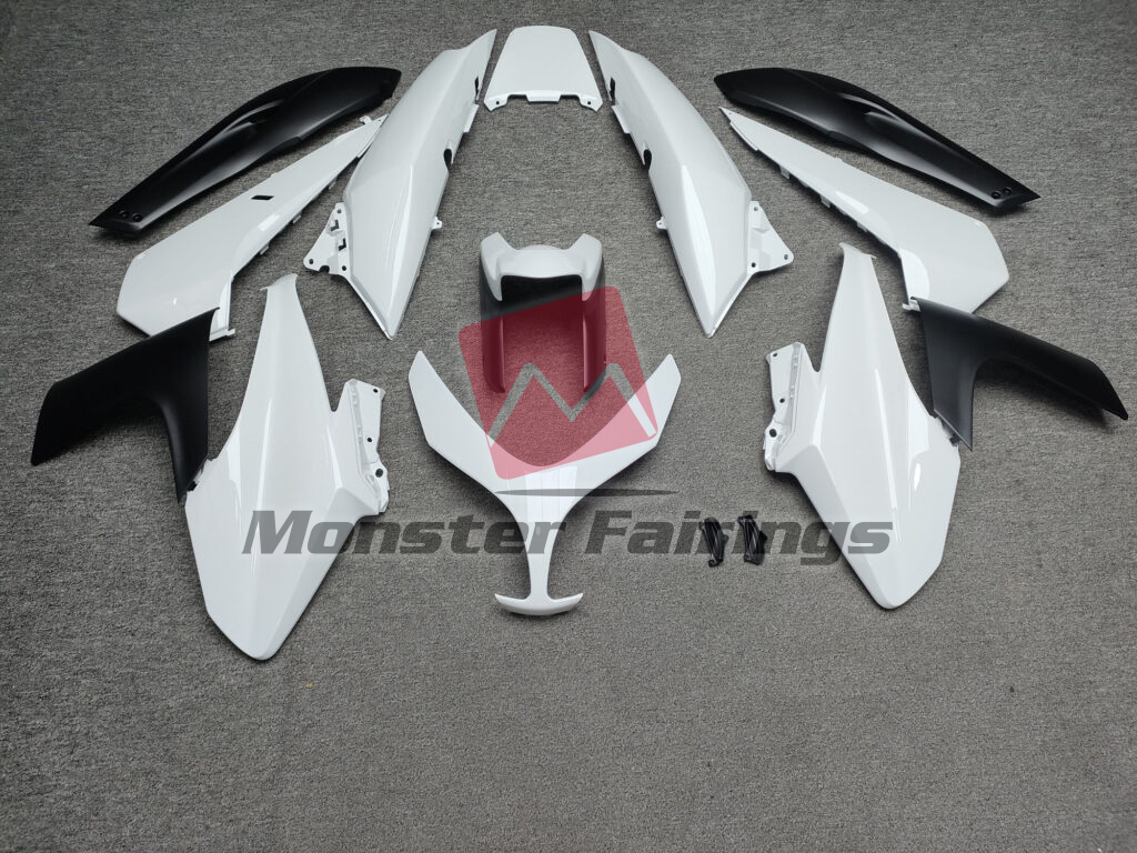 Yamaha TMAX500 2008 - 2011 Gloss White & and Matte Black ABS fairings - custom motorcycle bodywork kit by Monster Fairings