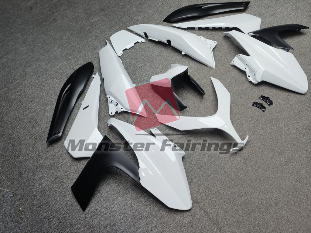 Yamaha TMAX500 custom ABS fairings 2008 - 2011 in Gloss White & and Matte Black - durable replacement kit, Monster Fairings