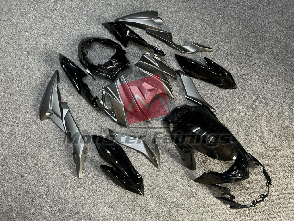 Gloss Black & and Silver ABS fairings for Suzuki GSXS 750 2017 - 2022 - premium OEM fit kit by Monster Fairings