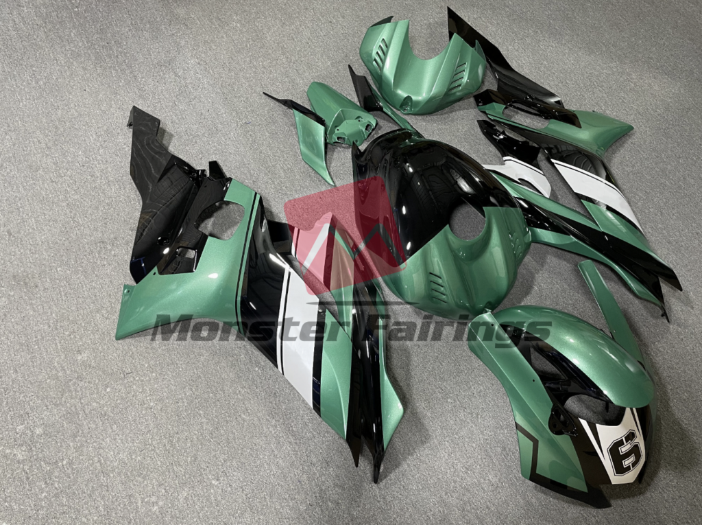 Teal Black and White ABS fairings for Yamaha R6 2017 - 2022 - premium OEM fit kit by Monster Fairings