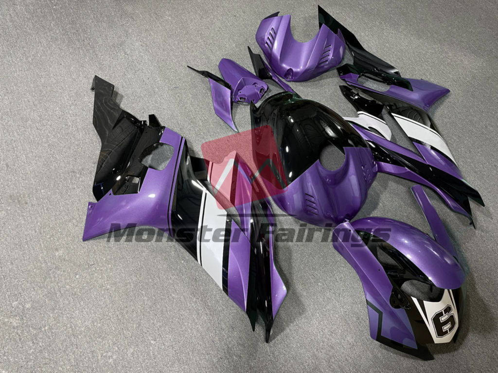 Purple Black and White ABS fairings for Yamaha R6 2017 - 2022 - premium OEM fit kit by Monster Fairings