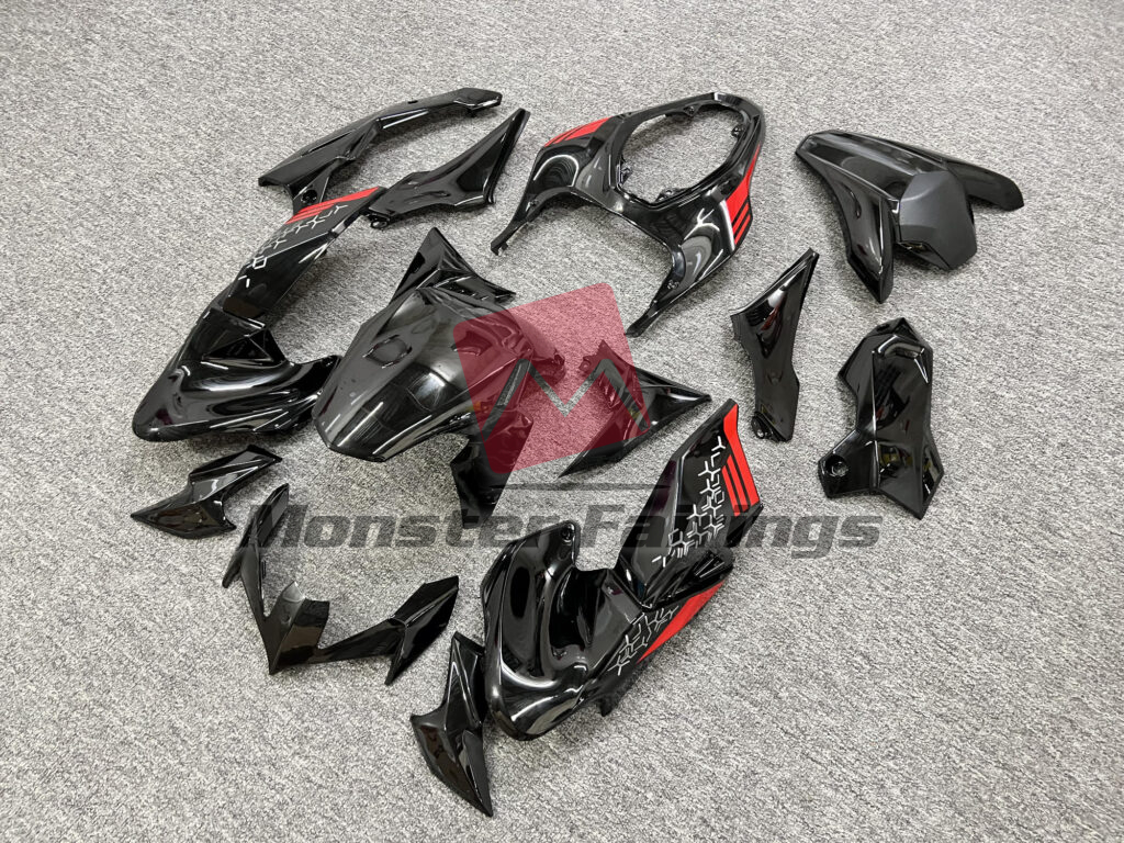 Gloss Black with Red ABS fairings for Kawasaki Z900 2020 - 2022 - premium OEM fit kit by Monster Fairings