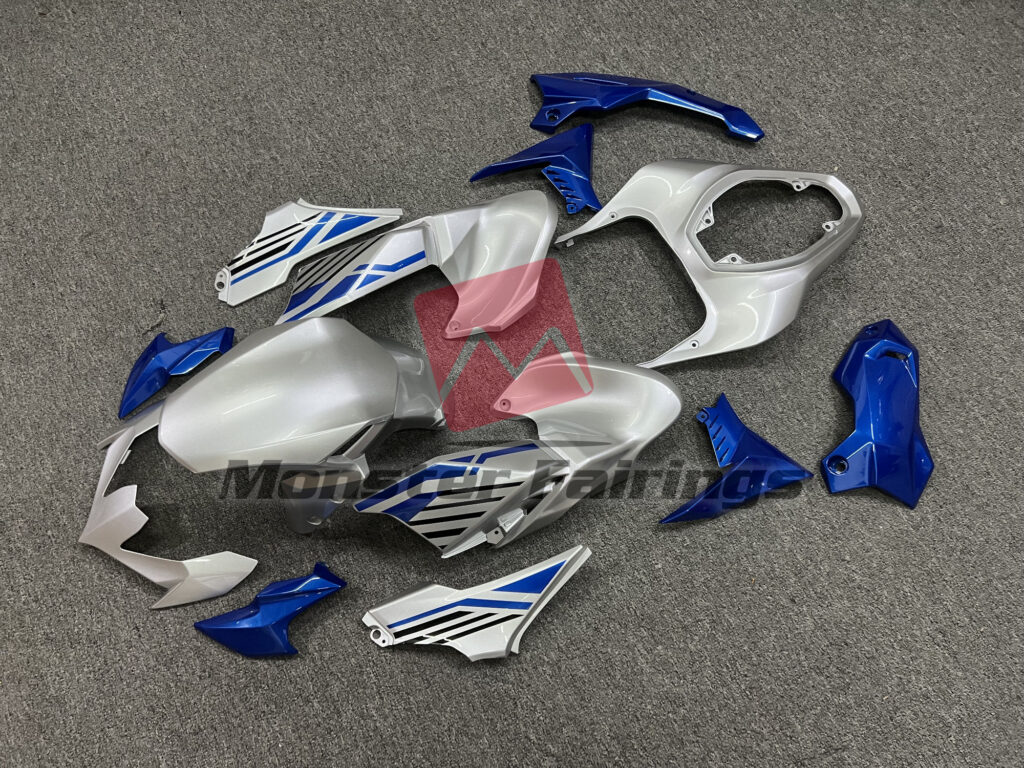 Kawasaki Z900 custom ABS fairings 2020 - 2024 in Blue and Silver - durable replacement kit, Monster Fairings