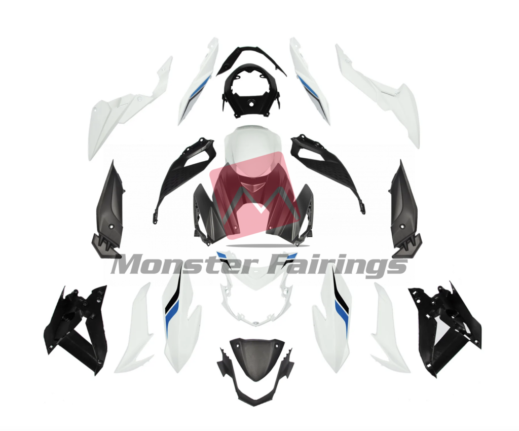 Suzuki GSXS 750 2017 - 2022 Gloss White ABS fairings - custom motorcycle bodywork kit by Monster Fairings