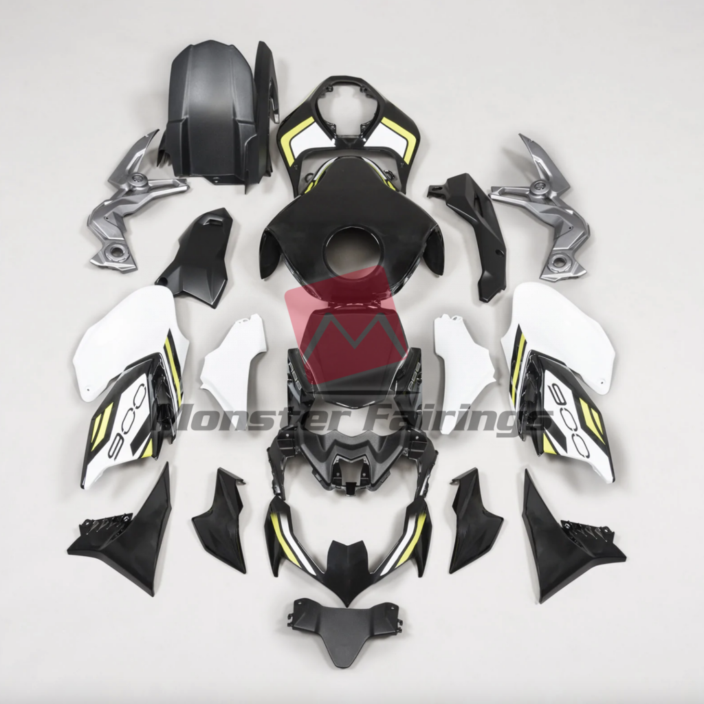 Kawasaki Z900 2020 - 2024 Black and White ABS fairings - custom motorcycle bodywork kit by Monster Fairings